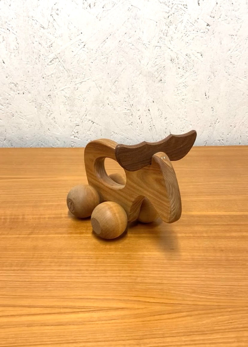 Wooden Moose on Wheels by Carl Nelson for Ta i trä, Sweden, 70s