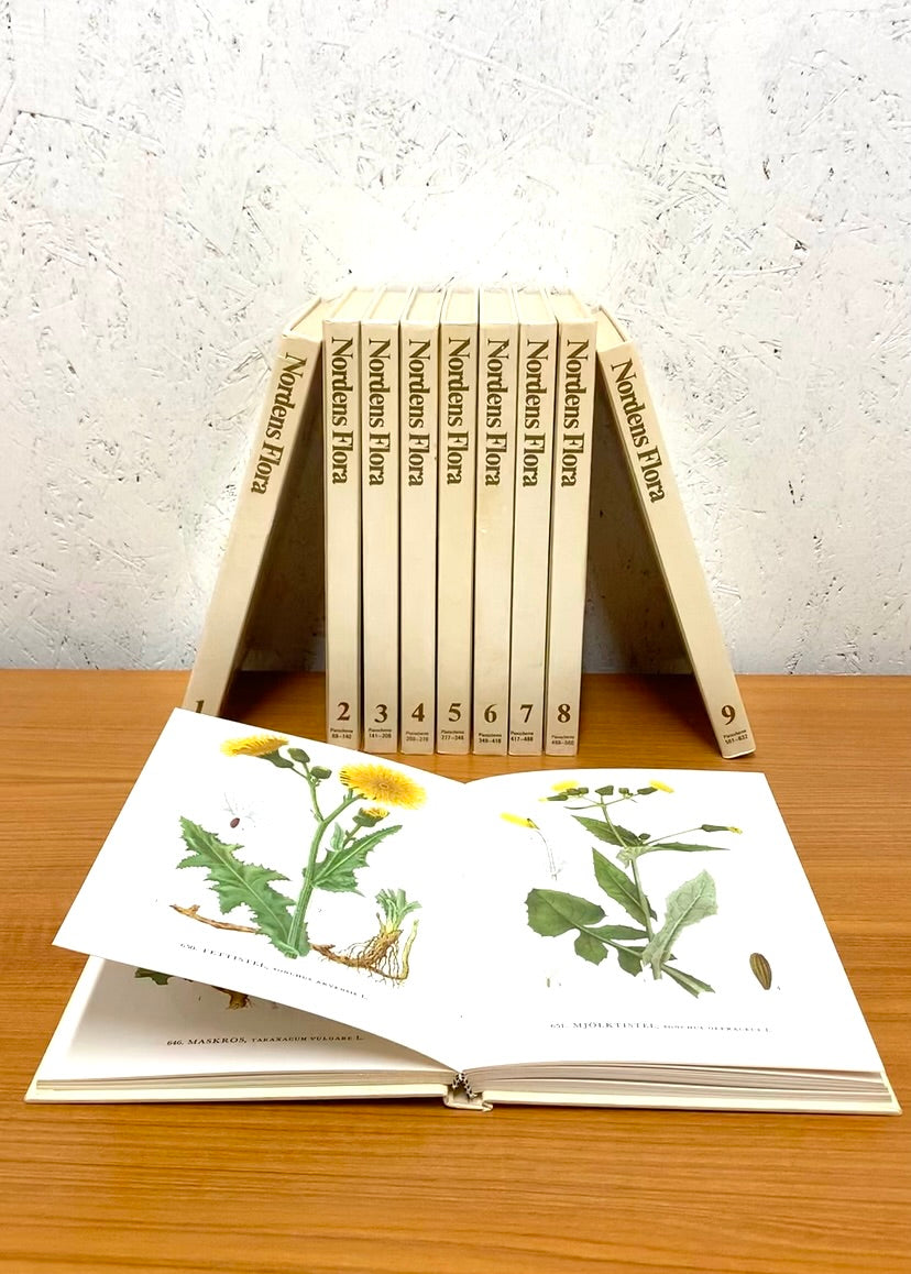 Full Set of 10 Books “Nordens Flora” by Wahlström & Widstrand, 70s