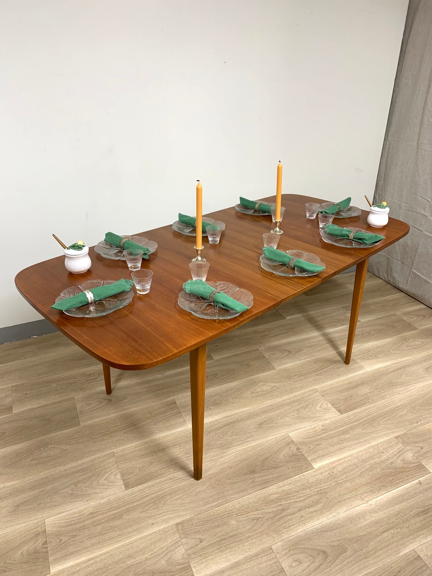 Vintage Bordallo Pinheiro Lemon & Orange Jar Set – Glazed Pottery with Teak Butter Knives