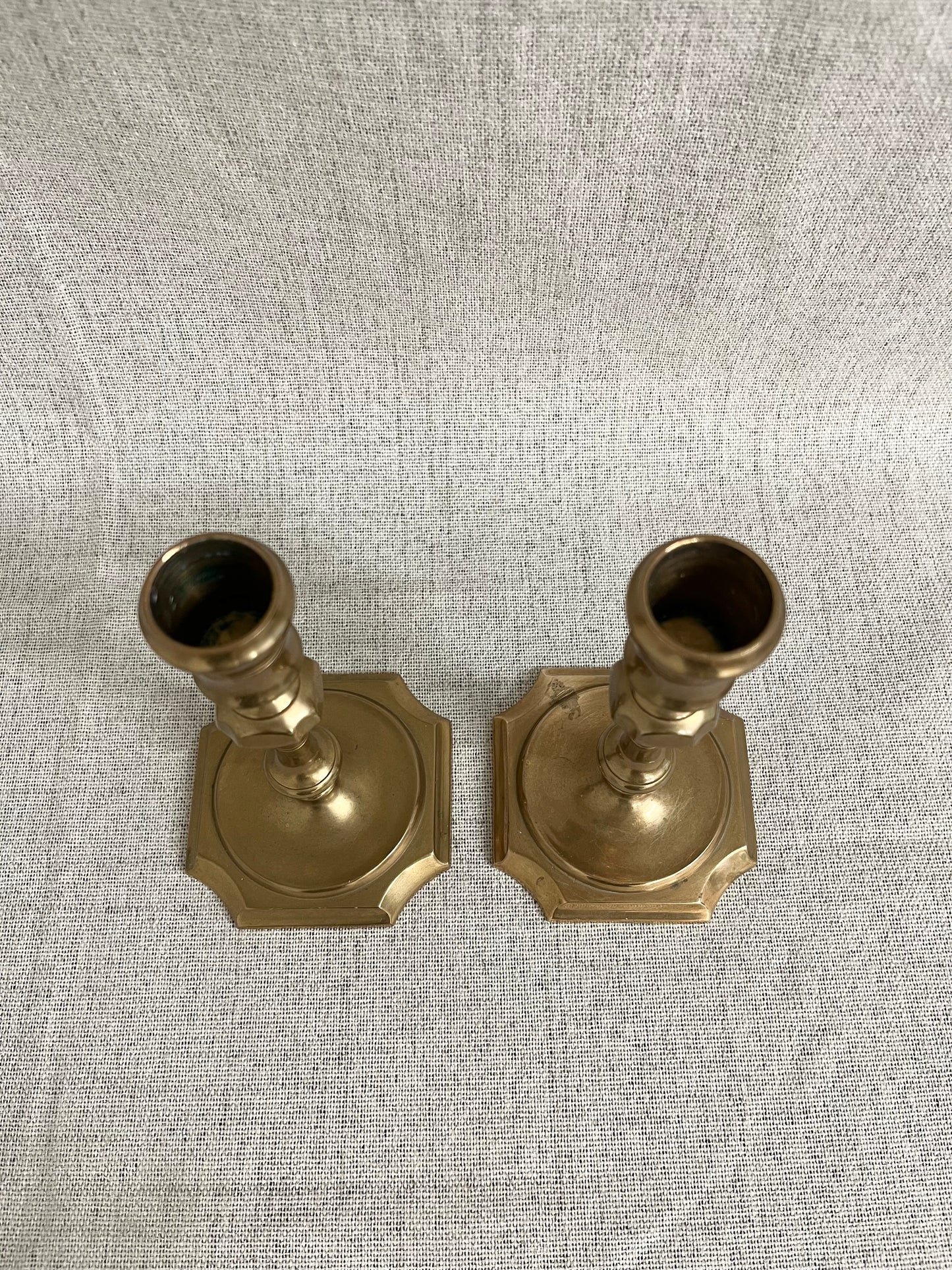 Pair of Swedish Brass Candlesticks
