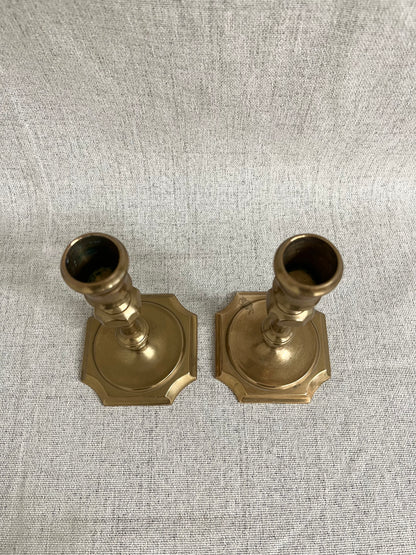 Pair of Swedish Brass Candlesticks