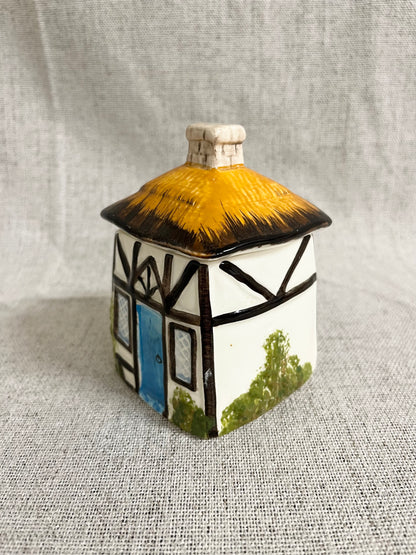 Hand-painted english cottage jar
