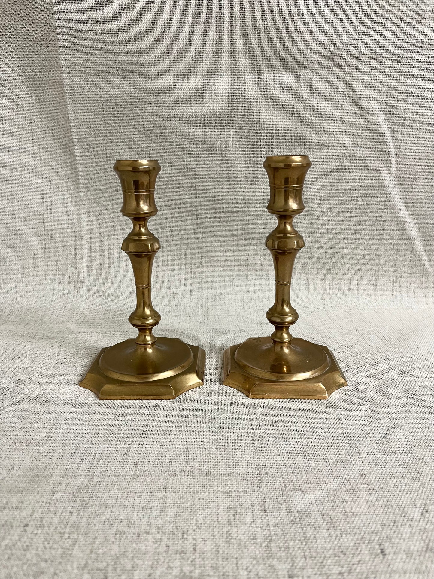 Pair of Swedish Brass Candlesticks