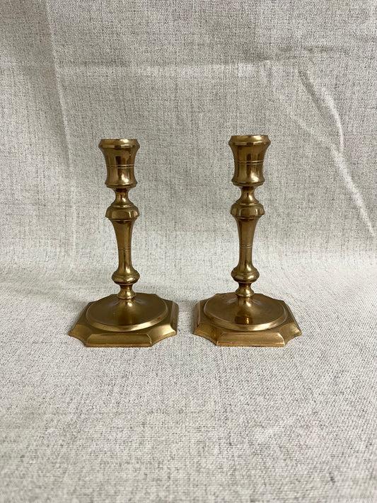 Pair of Swedish Brass Candlesticks