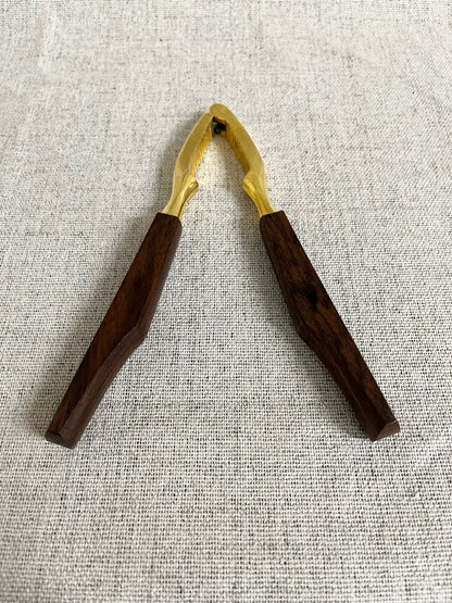 Nutcracker in brass and walnut