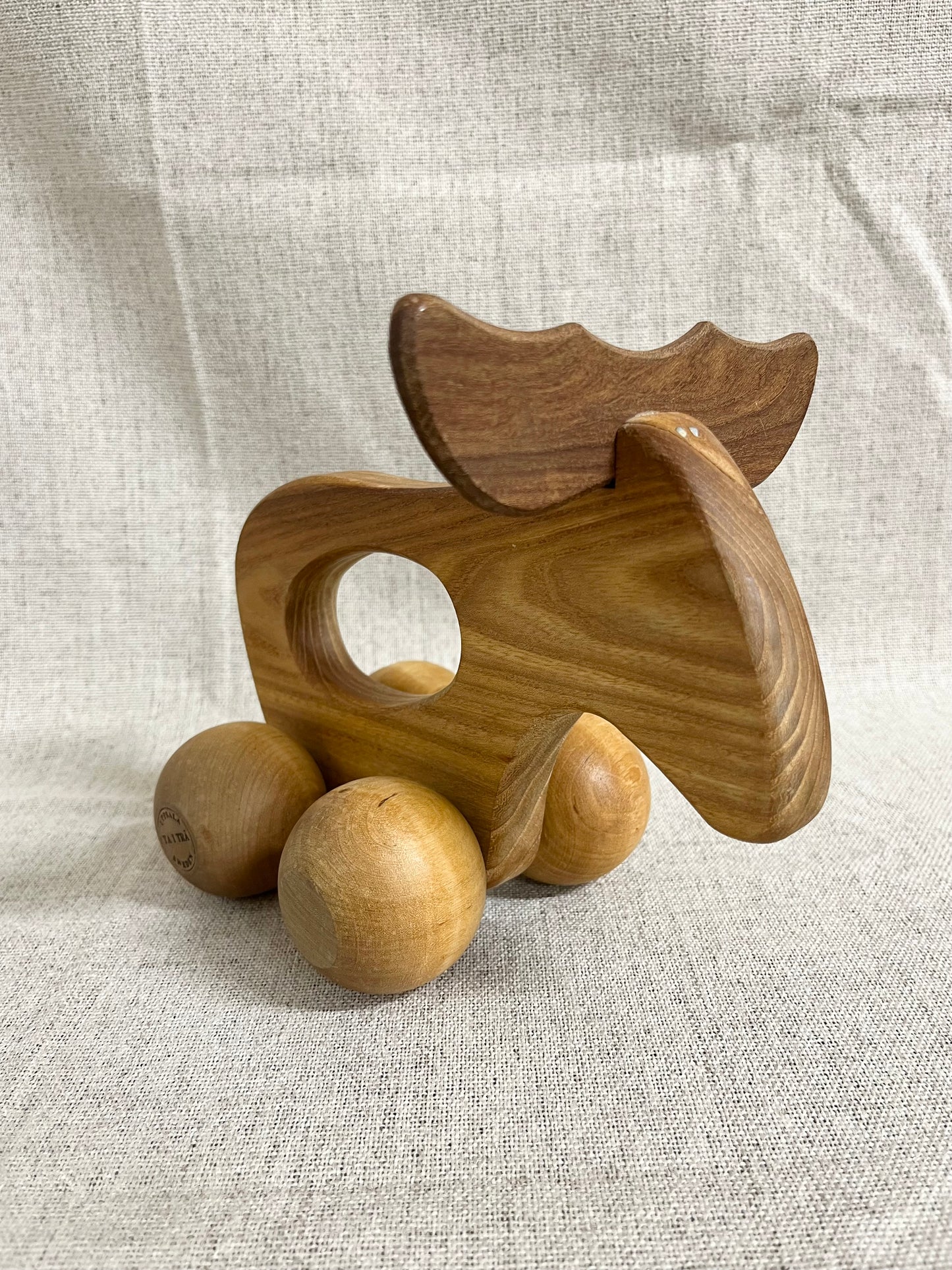 Wooden moose massage roller