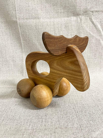 Wooden moose massage roller