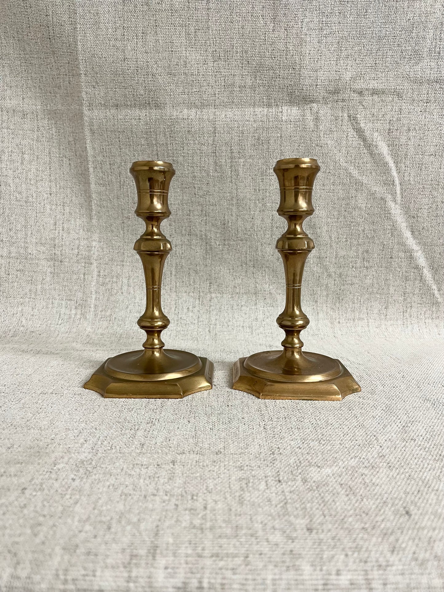Pair of Swedish Brass Candlesticks