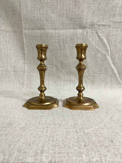 Pair of Swedish Brass Candlesticks