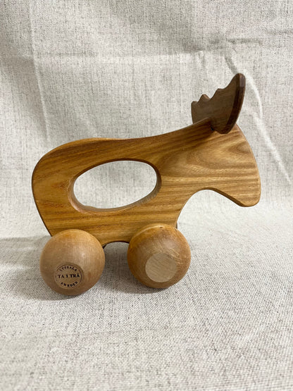 Wooden moose massage roller