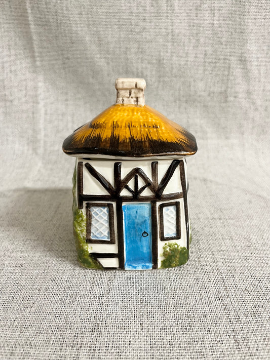 Hand-painted english cottage jar