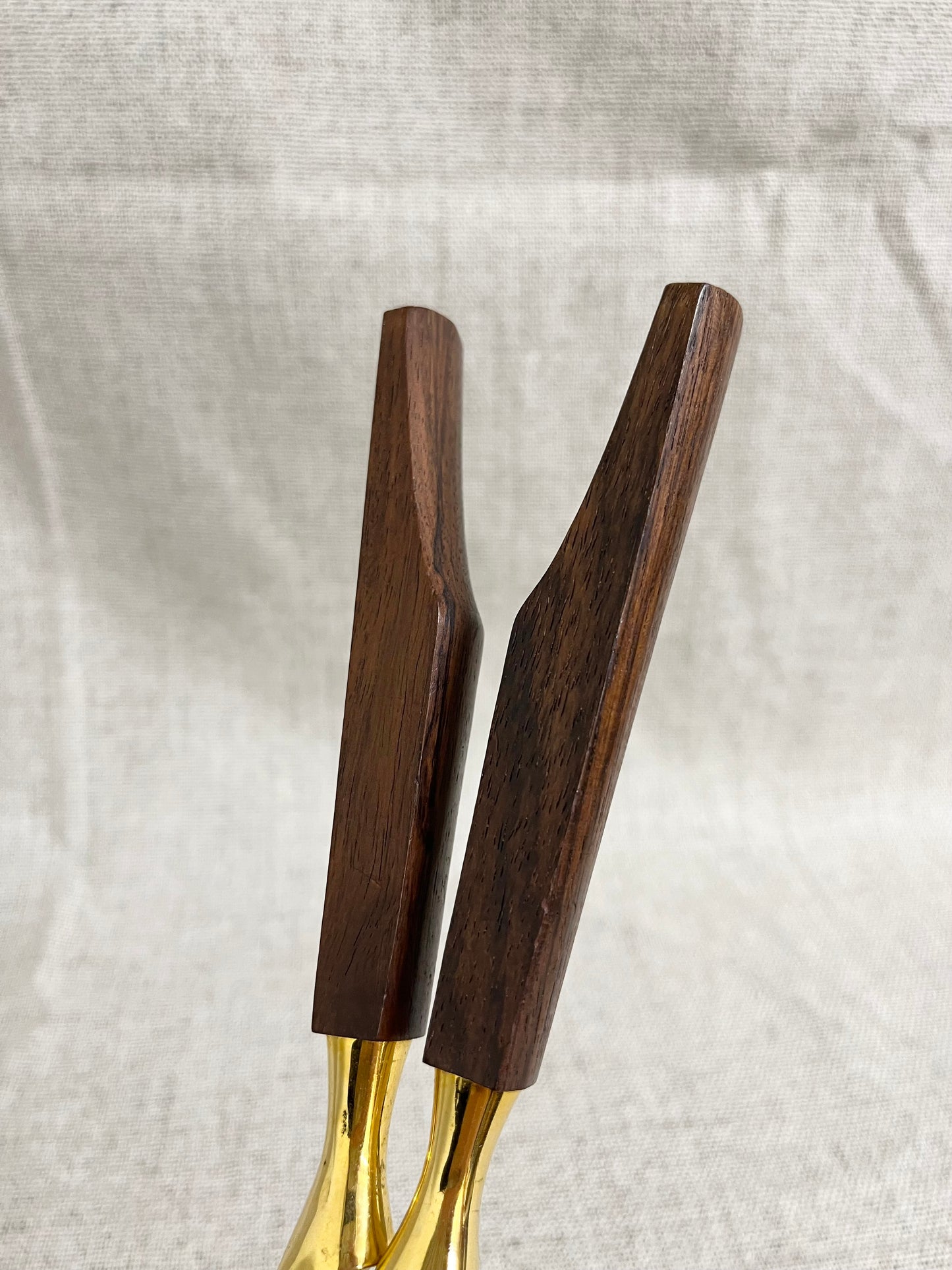 Nutcracker in brass and walnut