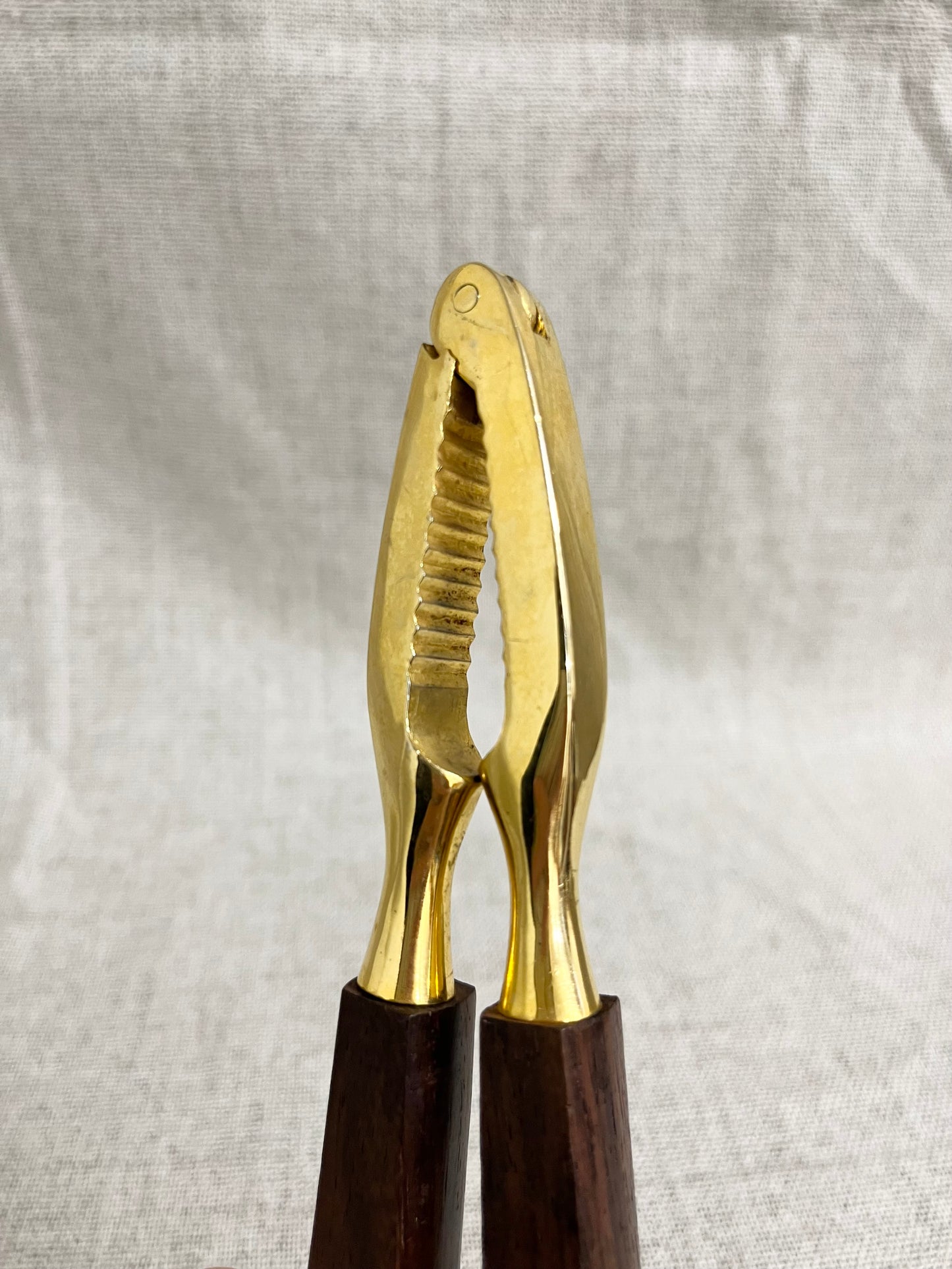 Nutcracker in brass and walnut