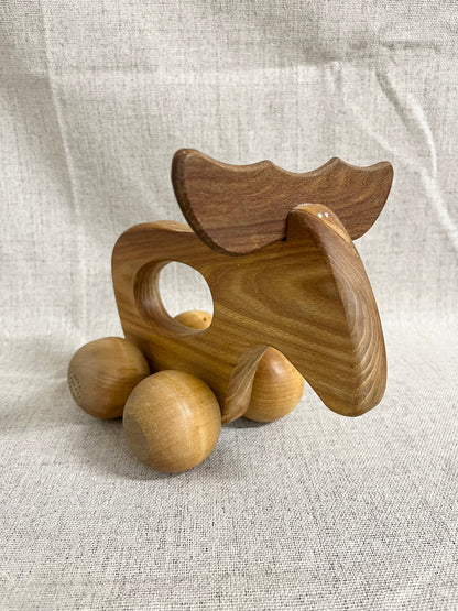 Wooden moose massage roller