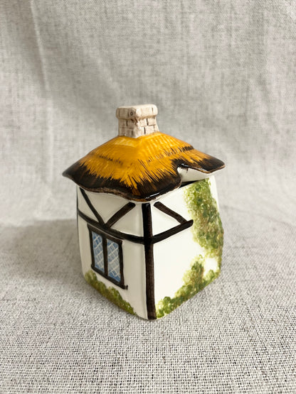 Hand-painted english cottage jar